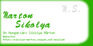 marton sikolya business card